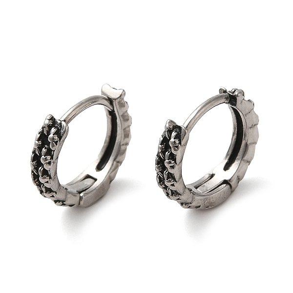 

PandaHall 316 Surgical Stainless Steel Hoop Earrings, Antique Silver, 11.5x3mm 316 Surgical Stainless Steel