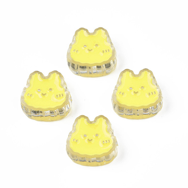 

PandaHall Transparent Acrylic Beads, with Enamel, Rabbit, Champagne Yellow, 18x19x8mm, Hole: 3mm Acrylic Rabbit