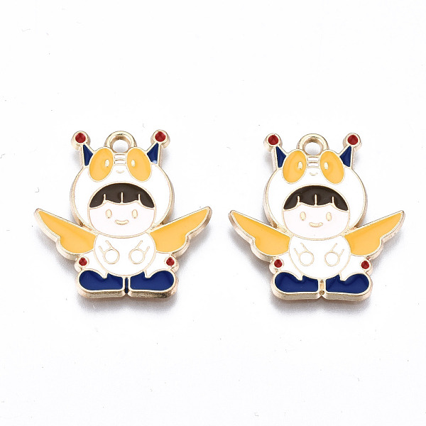 

PandaHall Eco-Friendly Alloy Enamel Pendants, Cadmium Free & Lead Free & Nickel Free, Human, Light Gold, Colorful, 25x24x1.2mm, Hole: 2mm...