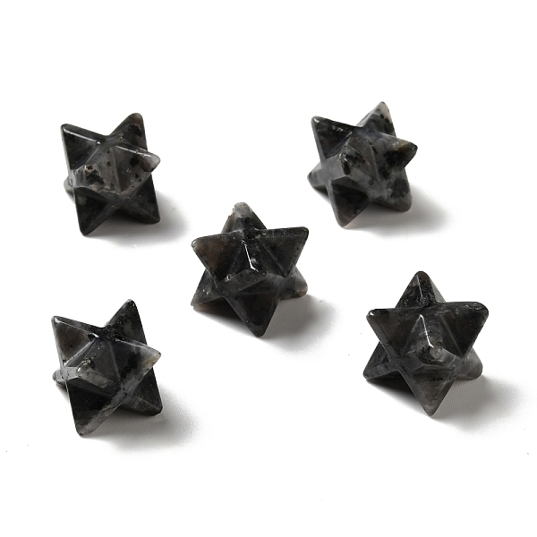 PandaHall Natural Larvikite Beads, No Hole/Undrilled, Merkaba Star, 12.5~13x12.5~13x12.5~13mm Larvikite Star