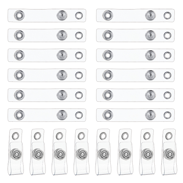 

PandaHall CHGCRAFT 120Pcs Clear Badge Holder Strap Plastic ID Badge Strap Retractable Badge Holder with Snap and Eyelet Hole for Badge Reels...