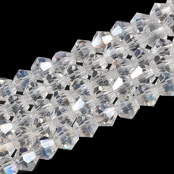 

PandaHall Transparent Electroplate Glass Beads Strands, AB Color Plated, Faceted, Bicone, Clear AB, 3.5mm, about 113~115pcs/strand..., White