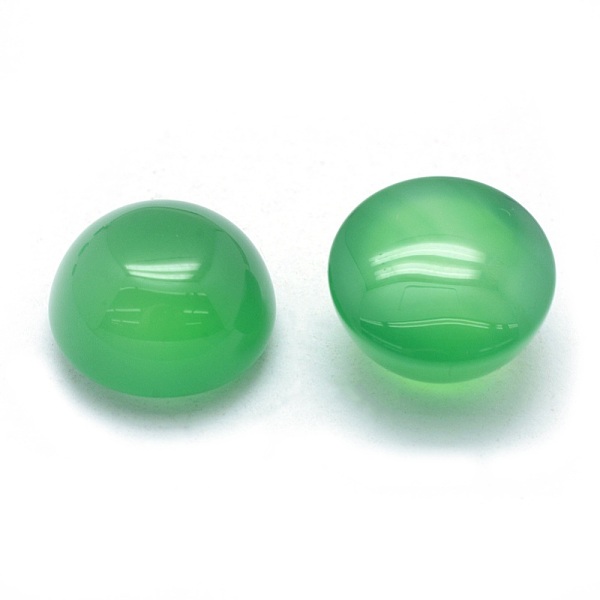 

PandaHall Natural Green Onyx Agate Cabochons, Half Round, 13.5~14x6~8mm Green Onyx Agate Half Round