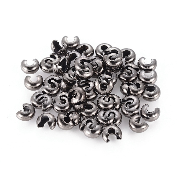 

PandaHall Iron Crimp Beads Covers, Cadmium Free & Nickel Free & Lead Free, Gunmetal, 3mm In Diameter, Hole: 1.2~1.5mm Iron