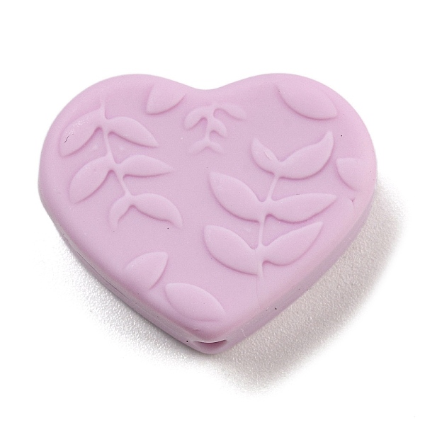 

PandaHall Silicone Focal Beads, Silicone Teething Beads, Heart, Plum, 21x25x8.5mm, Hole: 2mm Silicone Heart Purple