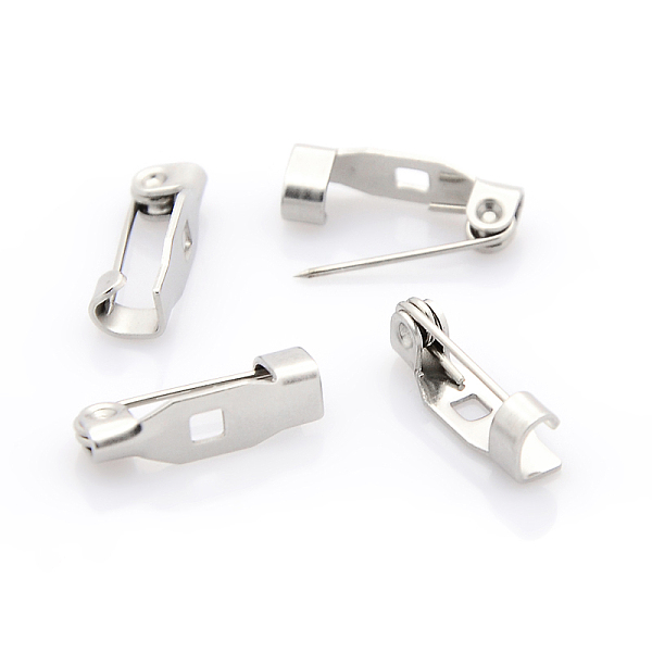 

PandaHall 304 Stainless Steel Pin Brooch Back Bar Findings, Stainless Steel Color, 14x5x4mm, Hole: 2mm 304 Stainless Steel
