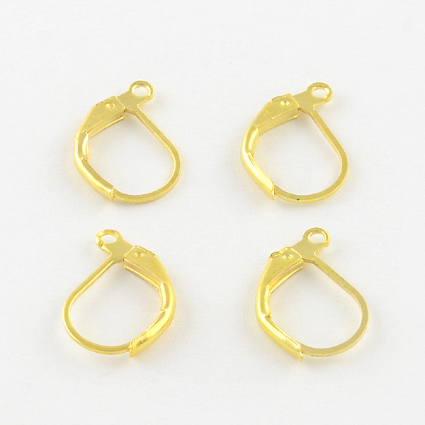 

PandaHall Iron Leverback Earring Findings, Golden, 16x11mm, Pin: 0.8mm Iron