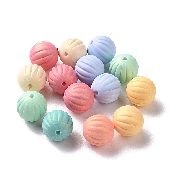 

PandaHall Spray Painted ABS Plastic Glitter Beads, Rubberized Style, Pumpkin, Mixed Color, 15.5mm, Hole: 2mm, about 245pcs/500g ABS Plastic..., Multicolor