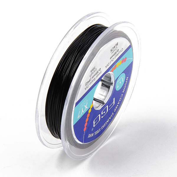 

PandaHall Tiger Tail Beading Wire, 7-Strand Bead Stringing Wire, Nylon Coated Stainless Steel Wire, Black, 24 Gauge, 0.5mm, about 32.8 Feet...