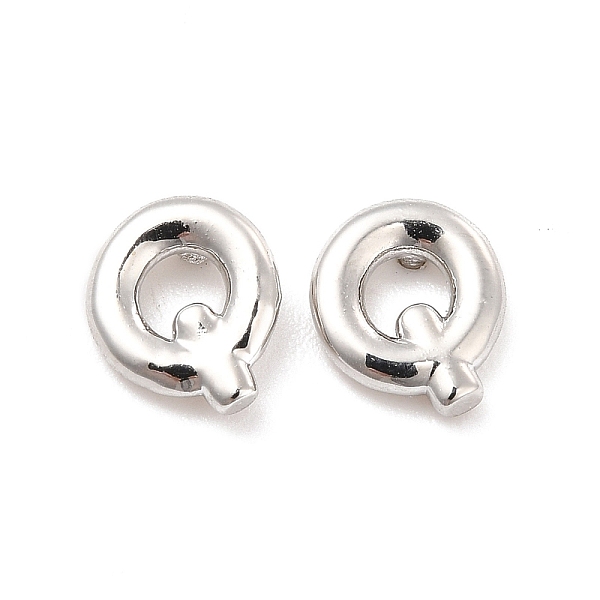 

PandaHall Brass Hollow Out Initial Letter Stud Earrings for Women, Platinum, Lead Free & Cadmium Free, Letter.Q, 7x6.5x1.5mm, Pin: 0.8mm...