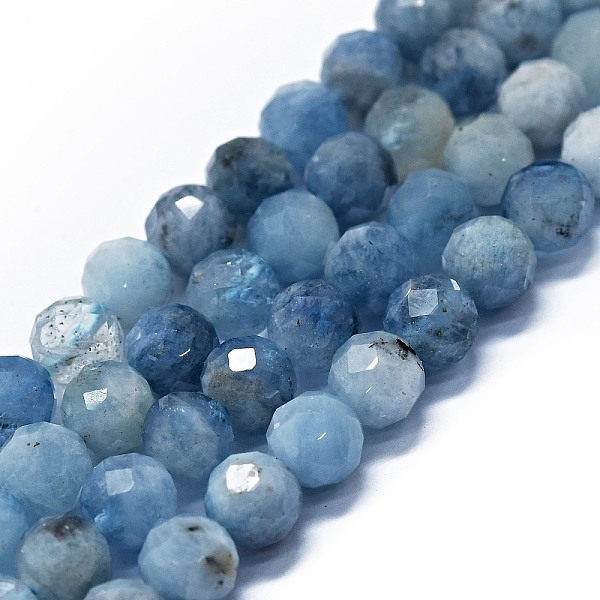 

PandaHall Natural Aquamarine Beads Strands, Faceted(64 Facets), Round, 6mm, Hole: 0.8mm, about 62~67pcs/strand, 15.16~15.55 inch...