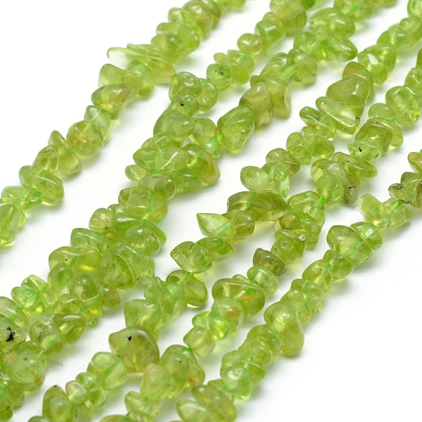 

PandaHall Natural Peridot Beads Strands, Chip, 5~7mm, Hole: 0.8mm, about 16 inch(40.6cm) Peridot Chip