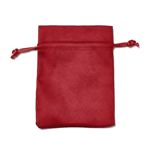 

PandaHall Velvet Cloth Drawstring Bags, Jewelry Bags, Christmas Party Wedding Candy Gift Bags, Rectangle, FireBrick, 12x9cm Velvet None Red