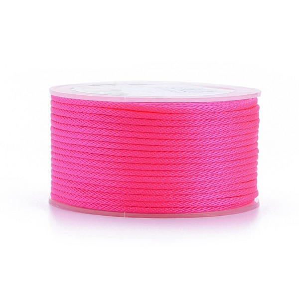 

PandaHall Polyester Braided Cords, for Jewelry Making Beading Crafting, Deep Pink, 2mm, about 21.87 yards(20m)/roll Polyester Pink
