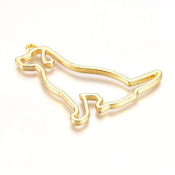 

PandaHall Zinc Alloy Open Back Bezel Pendants, For DIY UV Resin, Epoxy Resin, Pressed Flower Jewelry, Dog, Golden, 41.5x38.5x2.5mm, Hole...
