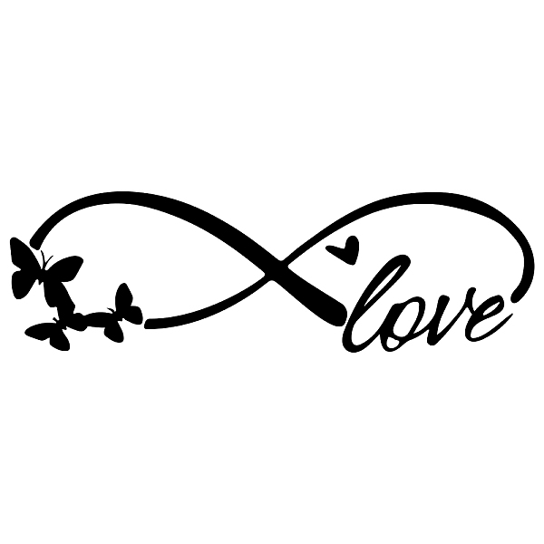 

PandaHall PVC Wall Stickers, for Home Living Room Bedroom Decoration, Infinity, Butterfly & LOVE, Black, 910x280mm Plastic Infinity Black