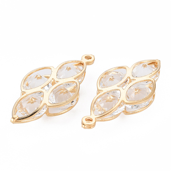 

PandaHall Rack Plating Eco-Friendly Iron Pendants, with Crystal Rhinestone, Cadmium Free & Nickel Free & Lead Free, Oval, Light Gold..., Clear