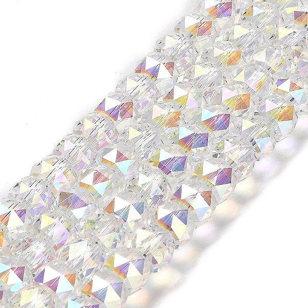 Transparent Electroplate Glass Beads Strands