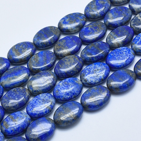 

PandaHall Natural Lapis Lazuli Beads Strands, Oval, 13~14x10~10.5x5~6mm, Hole: 1mm, about 29pcs/strand, 15.5 inch(39.5cm) Lapis Lazuli Oval