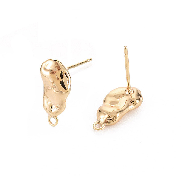 

PandaHall Brass Earring Findings, with Loop, Nickel Free, Real 18K Gold Plated, 13.5x6.5mm, Hole: 1.2mm, Pin: 0.7mm Brass Others