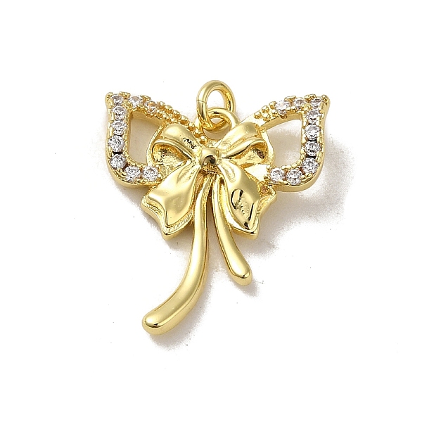 

PandaHall Rack Plating Brass Micro Pave Cubic Zirconia Pendants, with Jump Ring, Long-Lasting Plated, Lead Free & Cadmium Free, Bowknot..., Clear