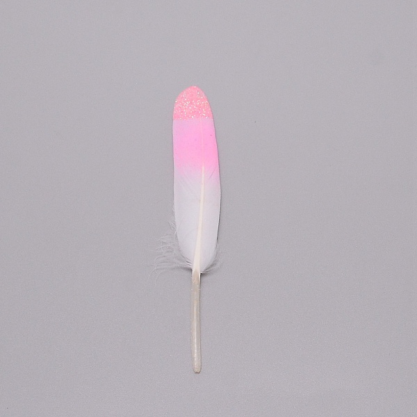 PandaHall Glitter Goose Feather Costume Accessories, Gradient Color, Sewing Craft Decoration, Feather, Pink, 100~150x17~22x3~3.5mm Feather...