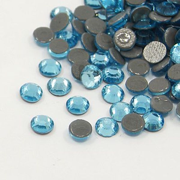 

PandaHall Glass Hotfix Rhinestone, Grade AA, Flat Back & Faceted, Half Round, Aquamarine, SS10, 2.7~2.8mm, about 1440pcs/bag Glass..., Cyan