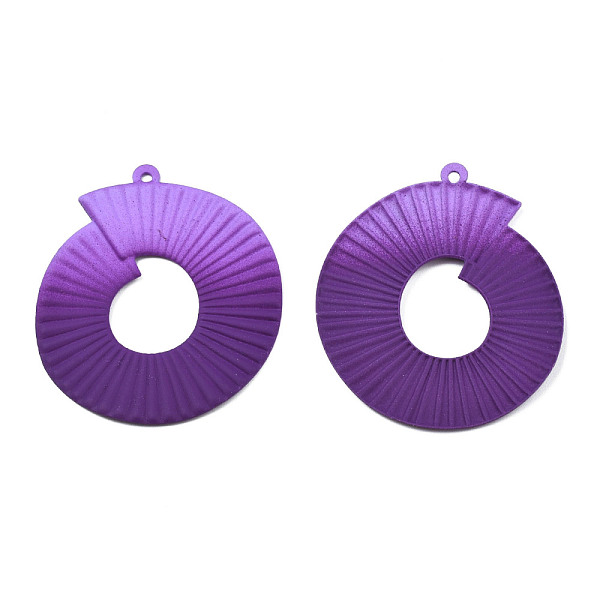 

PandaHall Spray Painted Iron Pendants, Round Ring, Purple, 47x40x2.5mm, Hole: 1.6mm Iron Ring Purple