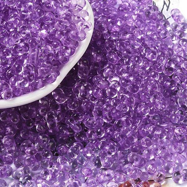 

PandaHall Transparent Acrylic Beads, Peanut, Dark Violet, 4x6.5x3mm, Hole: 1.2mm, about 11500pcs/500g Acrylic Other Plants