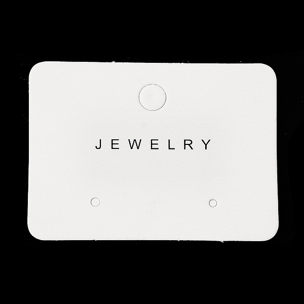 

PandaHall Paper Jewelry Display Cards with Hanging Hole, One Pair Earring Display Cards, Rectangle with Word Jewelry, WhiteSmoke..., White