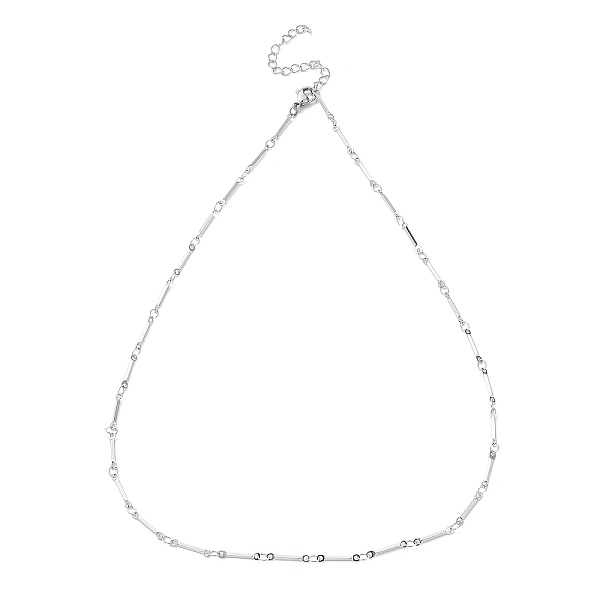 

PandaHall 304 Stainless Steel Bar Link Chain Necklaces, Stainless Steel Color, 17.56 inch(44.6cm) 304 Stainless Steel
