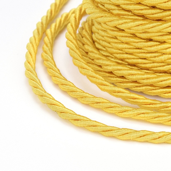 

PandaHall Polyester Cord, Twisted Cord, Gold, 3mm, about 5.46 yards(5m)/roll Polyester Gold