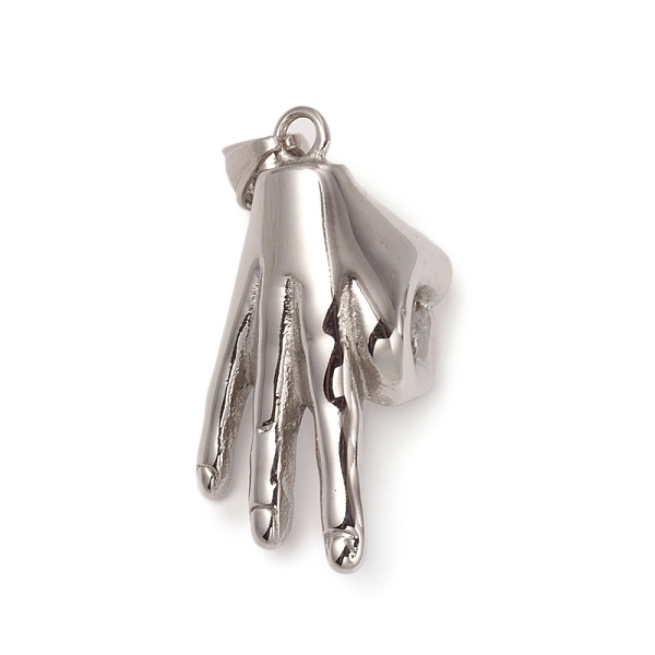 

PandaHall 304 Stainless Steel ASL Pendants, Gesture for OK, Stainless Steel Color, 39.5x18x18mm, Hole: 8x5mm 304 Stainless Steel Body