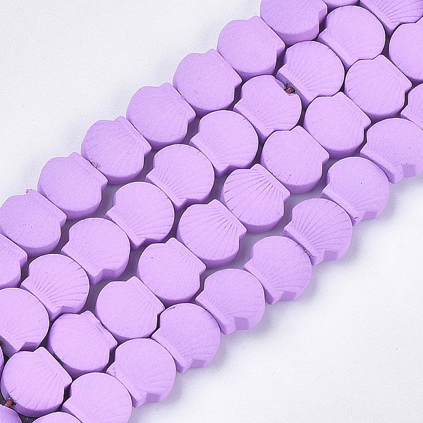 

PandaHall Spray Painted Non-magnetic Synthetic Hematite Beads Strands, Scallop, Violet, 8x9x4mm, Hole: 0.8mm, about 49pcs/strand, 15.7 inch..., Purple