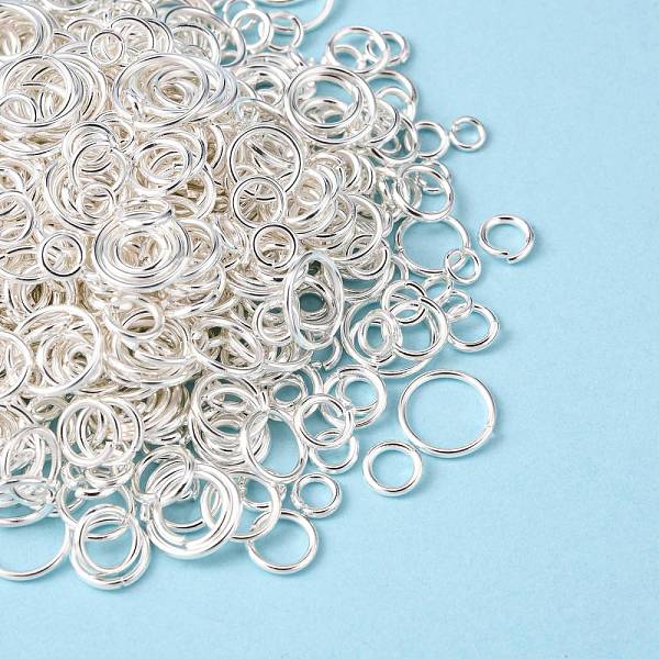 

PandaHall Brass Open Jump Rings, Nickel Free, Mixed Size, Silver Color Plated, 18 Gauge, 4~10x1mm, Inner Diameter: 2~8mm Brass