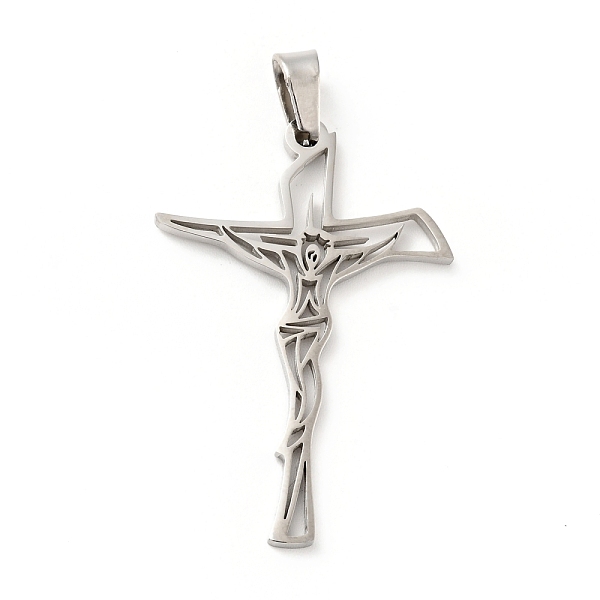 

PandaHall 201 Stainless Steel Pendants, Crucifix Cross, Stainless Steel Color, 39.5x26.5x1.5mm, Hole: 6.5x4mm 201 Stainless Steel Cross