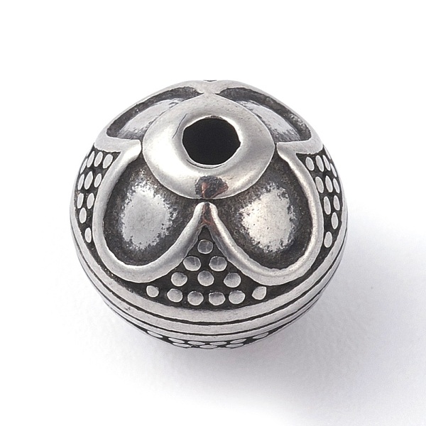 

PandaHall 316 Surgical Stainless Steel Beads, Round, Antique Silver, 9.5mm, Hole: 1.8~2mm 316 Surgical Stainless Steel Round