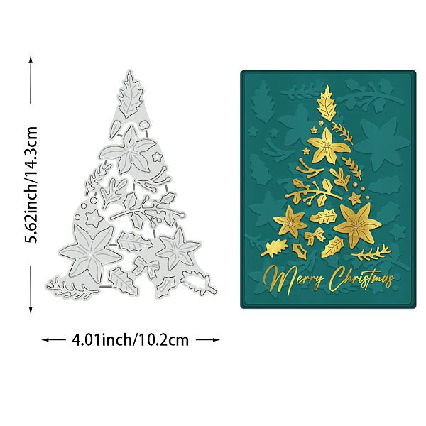 

PandaHall BENECREAT Christmas Tree Metal Cutting Die for Card Making, Flower Leaf Die Cut Embossing Stencils Template for Christmas...