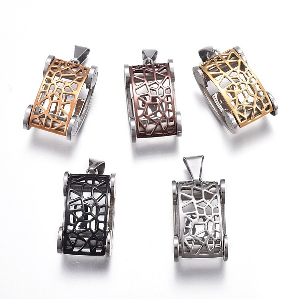 

PandaHall 304 Stainless Steel Vehicle Pendants, Hollow Toy Car, Mixed Color, 31.4x17x13mm, Hole: 3.2x9.3mm 304 Stainless Steel Rectangle