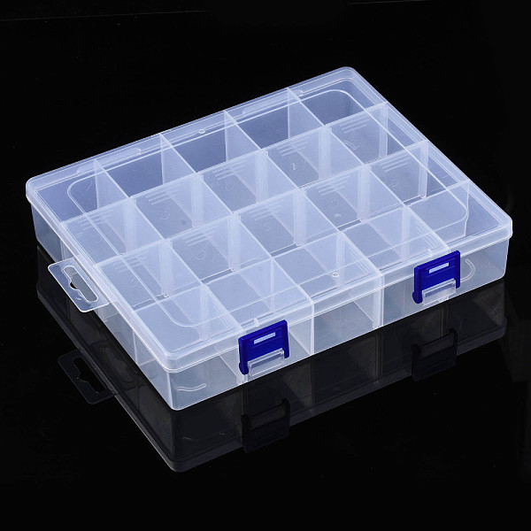 

PandaHall Rectangle Polypropylene(PP) Bead Storage Containers, with Hinged Lid and 20 Grids, for Jewelry Small Accessories, Cuboid, Clear...