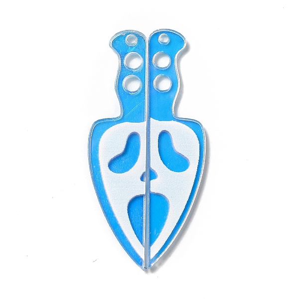 

PandaHall Printed Acrylic Pendants, Knife with Skull, Deep Sky Blue, 48.8x11.8x1.7mm, Hole: 1.6mm and 3mm Acrylic Tool