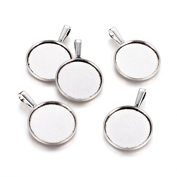 

PandaHall Alloy Pendant Cabochon Settings, Plain Edge Bezel Cups, Lead Free & Cadmium Free & Nickel Free, Flat Round, Antique Silver...