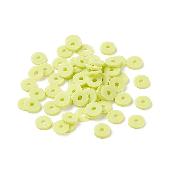 

PandaHall Handmade Polymer Clay Beads, for DIY Jewelry Crafts Supplies, Disc/Flat Round, Heishi Beads, Green Yellow, 6~6.5x1mm, Hole...