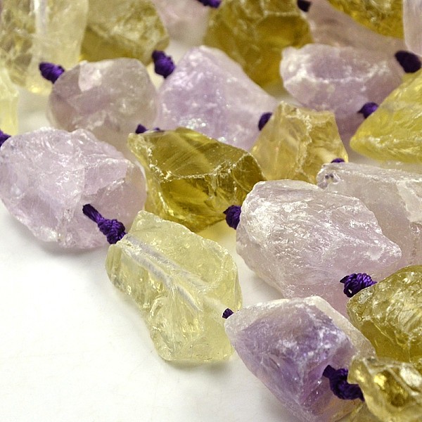 

PandaHall Nuggets Natural Lemon Quartz and Amethyst Beads Strands, 17~38x16~30mm, Hole: 2mm, about 14~15pcs/strand, 15.7 inch Other Quartz..., Multicolor