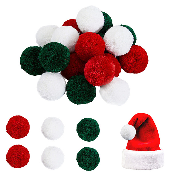 18 boule de pompon en polyester 3 couleurs