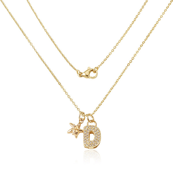 Colliers pendentifs en laiton sertis de micro-pavés de zirconiums cubiques transparents et de strass