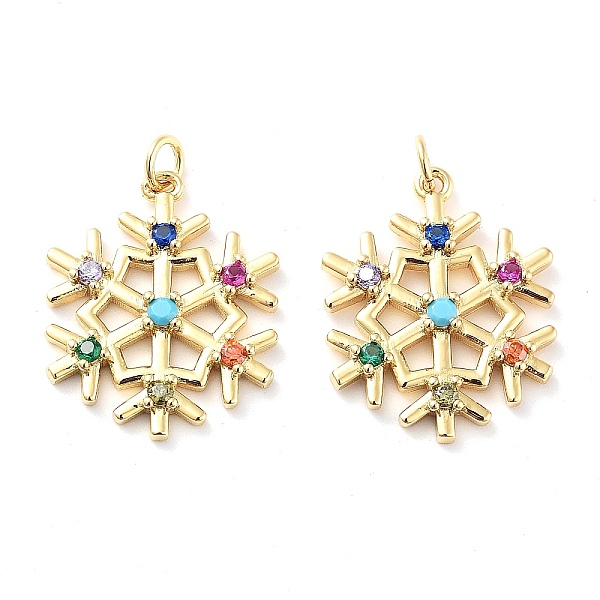 

PandaHall Rack Plating Brass Micro Pave Colorful Grade AAA Cubic Zirconia Pendants, with Jump Ring, Long-Lasting Plated, Cadmium Free & Lead...