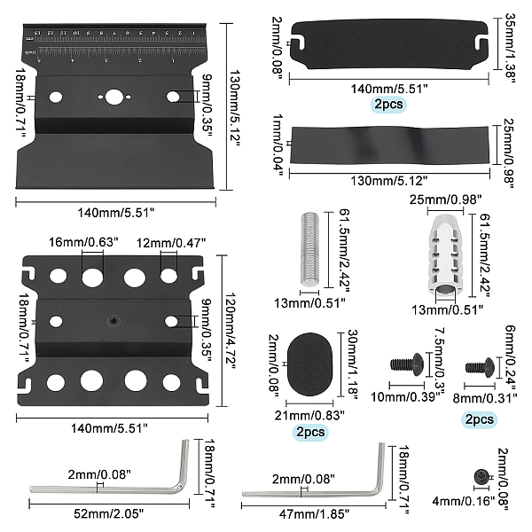 

PandaHall Alloy Remould Accessories Set, Black, 140x120x60mm Alloy Others Black