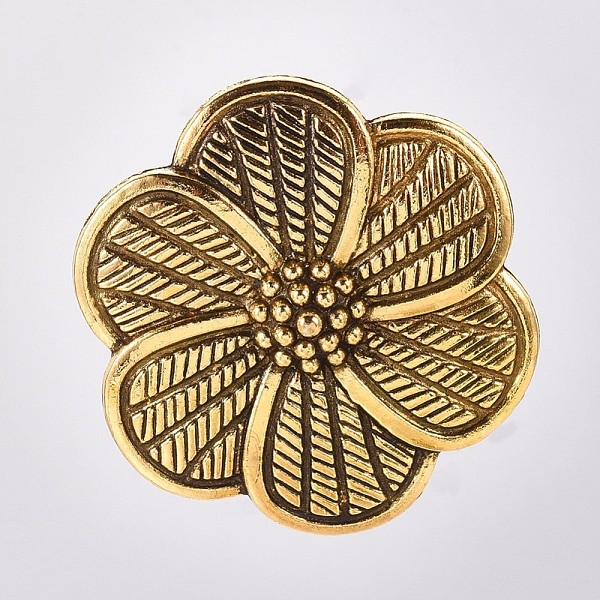 

PandaHall Tibetan Style Alloy Flower Pendants, Antique Golden, 36x33x5mm, Hole: 4.5mm Alloy Flower