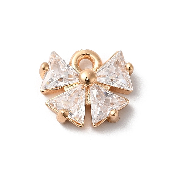 

PandaHall Brass Charms, with Glass, Bowknot, Golden, 8.5x10x3.5mm, Hole: 1.2mm Brass+Glass Bowknot Clear